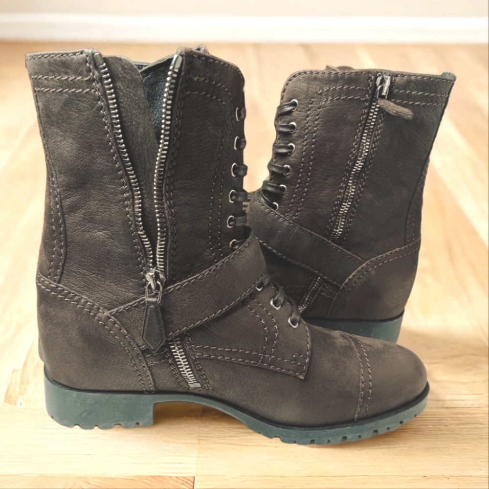 Miu Miu Brown Nubuck Lace Up Ankle Boots Sz 36 US 6 - Picture 9 of 14